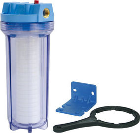 Clear And Blue Water Filter Parts , Refillable Filter Cartridge Housing