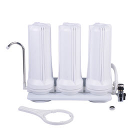 Plastic Home Water Filter , White Housing Sink Water Filter Three Stage
